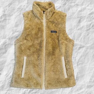 Patagonia Los Gatos vest fuzzy fleece El Cap Khaki pockets zip closure Large